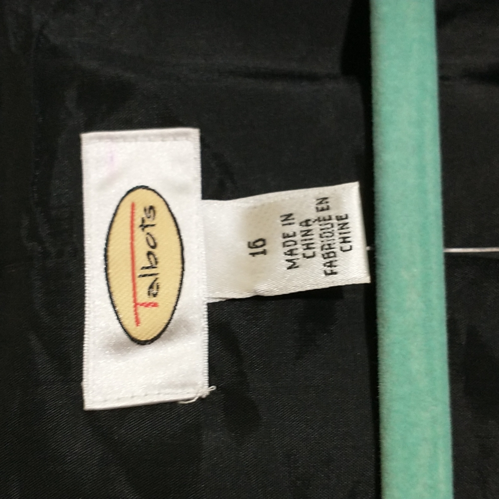 Talbots Black Single Breasted Crossover Collar Bl… - image 2